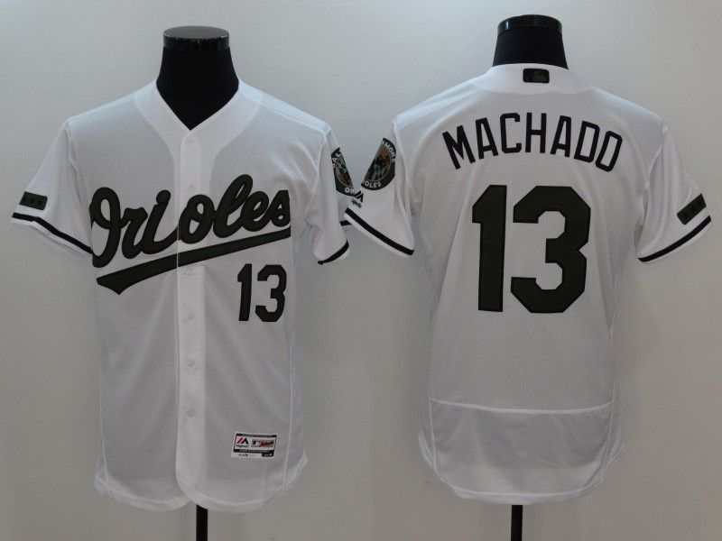 2017 MLB Baltimore Orioles #13 Machado White Elite Commemorative Edition Jerseys